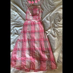 NWT| Arizona Pink Plaid Tie Back Dress